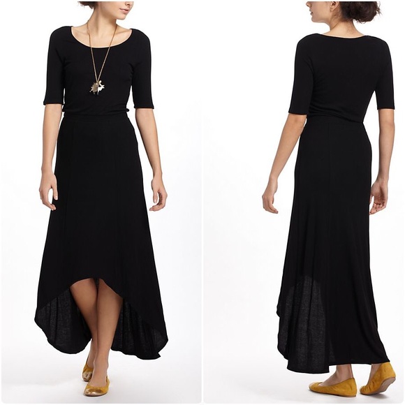 Anthropologie Dresses & Skirts - Anthropologie Ribbed Maxi Chemise Black XS